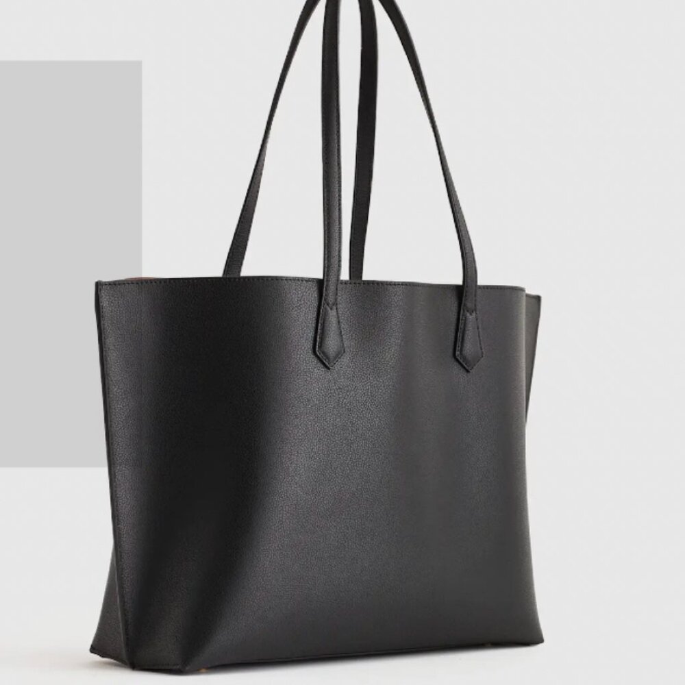 Quince Italian Leather Triple Compartment Shopper Tote
